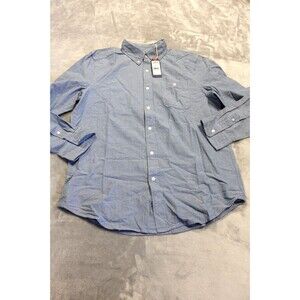 Grayers Clothiers Men's Medium Denim Blue Lightweight Chambray Solid LS Shirt